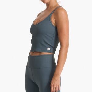 Vuori Rib Crop Tank Grey Sz M